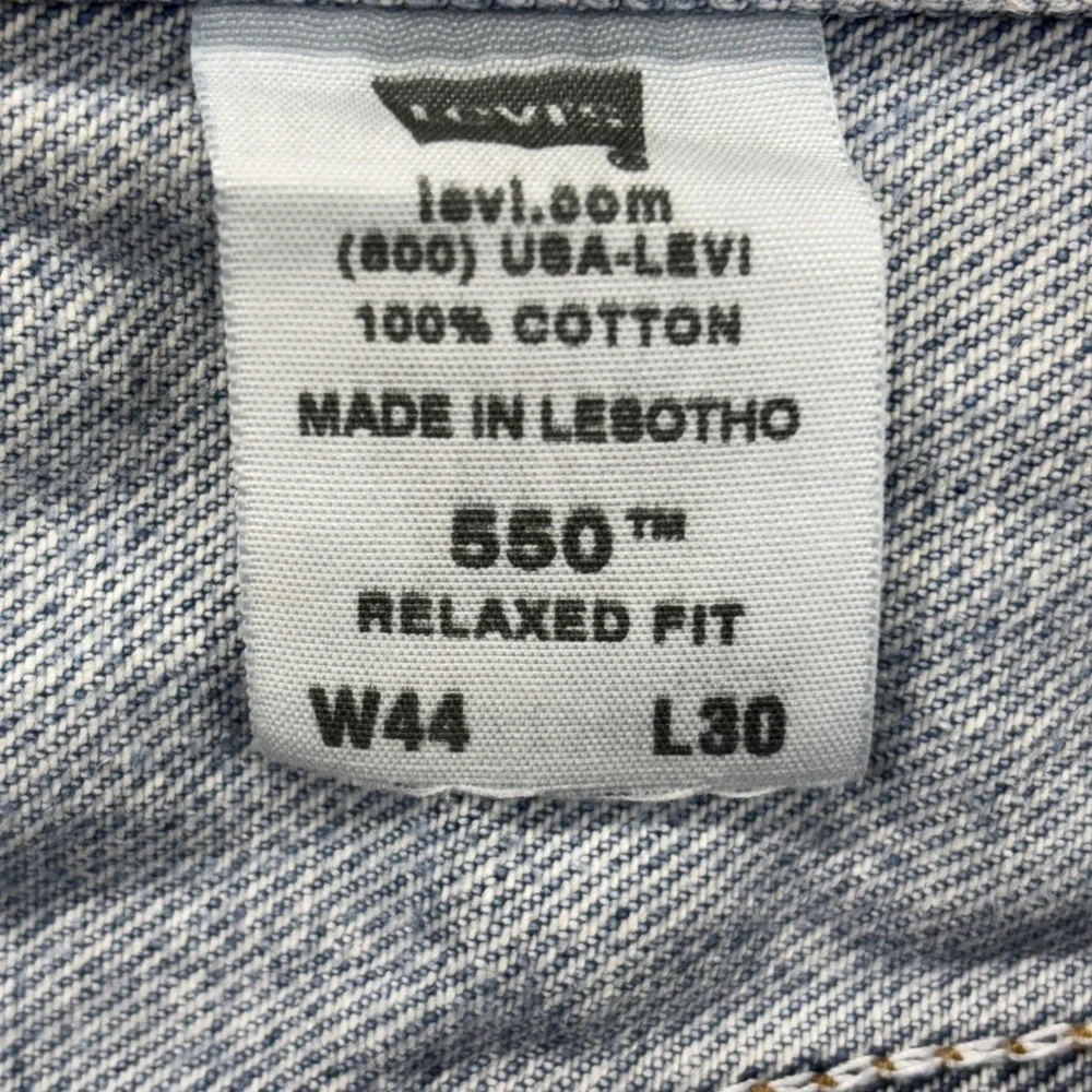 VTG Levi's 550 Jeans Men 44x30 Blue Denim Relaxed Fit‎ Biker Workwear Y2K